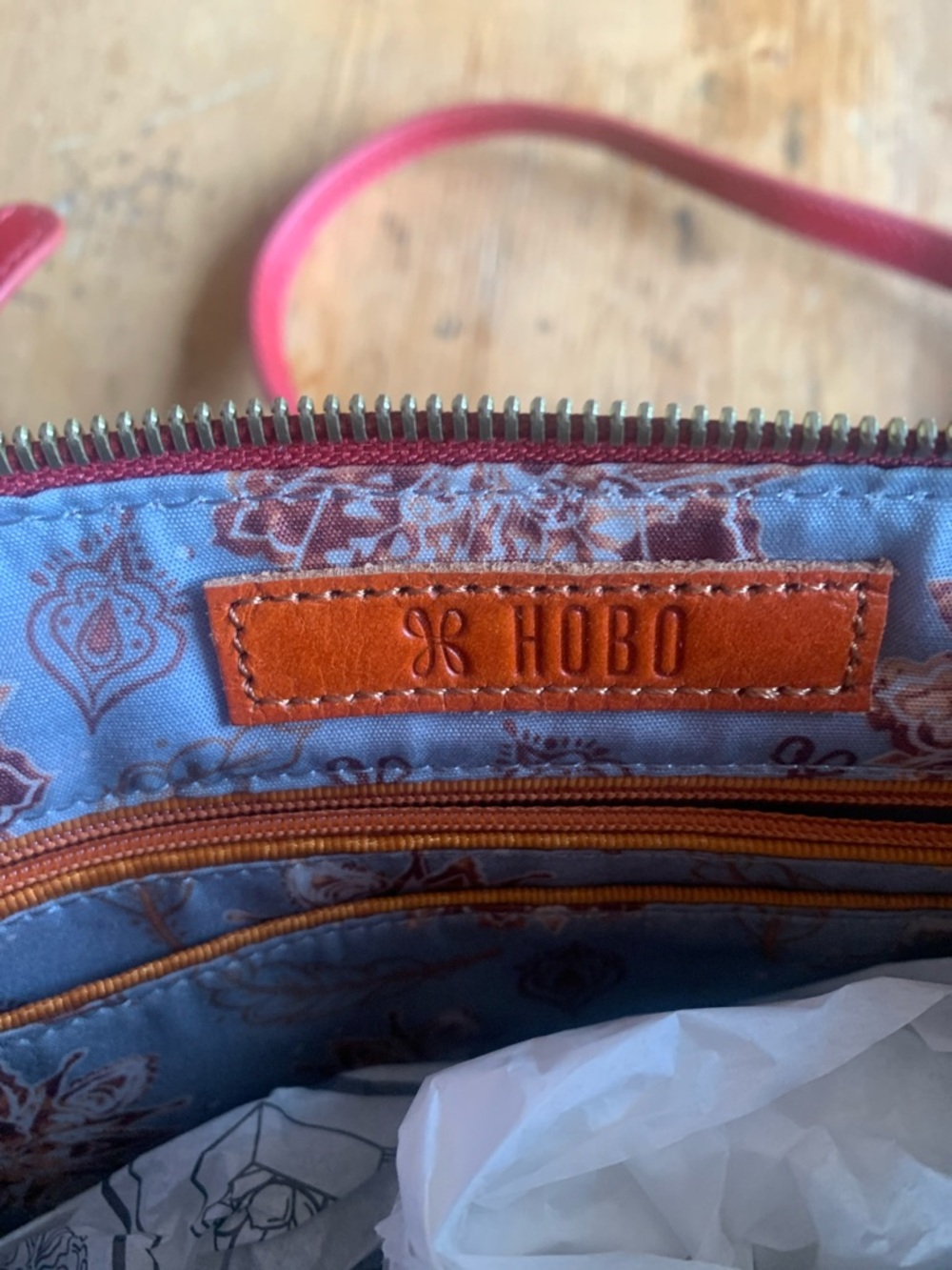 HOBO Red Leather Crossbody with Dual Front Zips - Picture 2 of 16